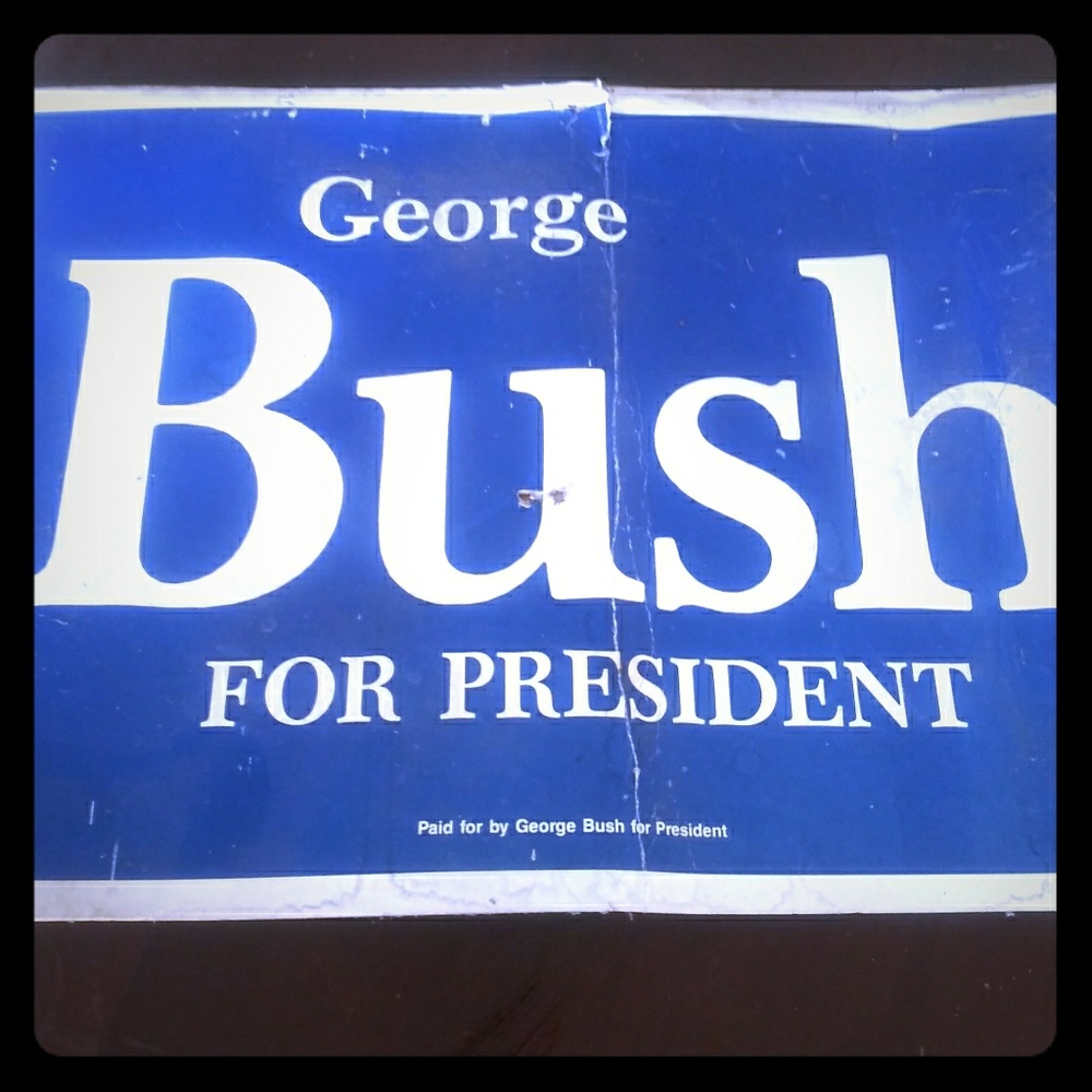George Bush political yard sign.